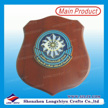 Enamel Round Medel Wood Shield Award Plaque